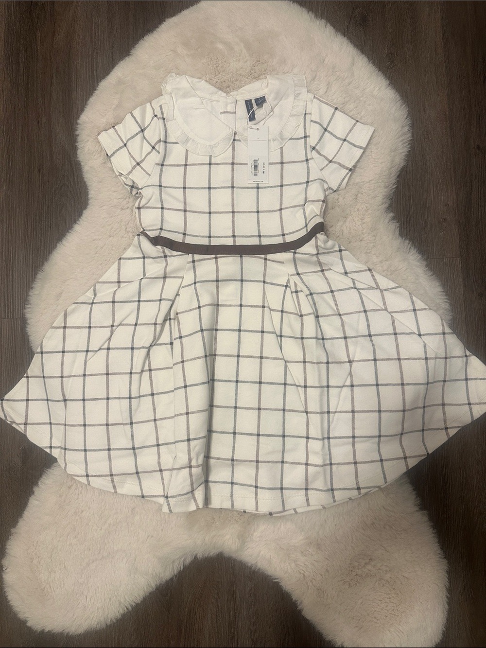 Janie and Jack White Windowpane Dress